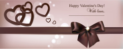 巧克力丝带情人节心形巧克力色背景banner矢量图高清图片