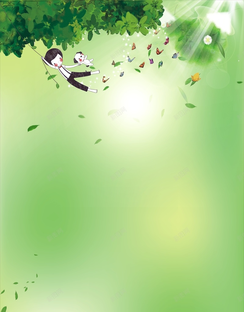 春季海报背景模板大全cdr设计背景_新图网 https://ixintu.com 大全 大树 小清新 幸福 春天海报 春季 树叶 树苗 模板背景 清新 漂浮树叶 草坪 蝴蝶