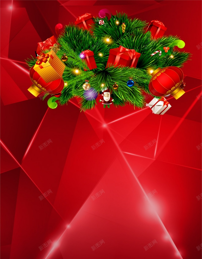 红色几何背景cdr设计背景_新图网 https://ixintu.com 光线 几何 圣诞 扁平 渐变 礼物 礼盒 红色