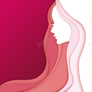 女人节妇女节三八节美容粉色海报背景矢量图背景