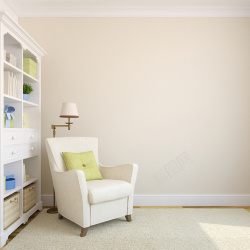 家居环境书房一角的沙发简约场景背景高清图片