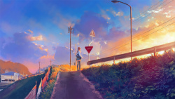 爱的你在等待夕阳的你在等待高清图片
