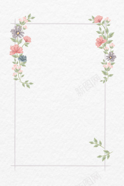 矢量水彩手绘春季花卉背景背景