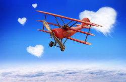 穿越云层空中翱翔企业文化展板背景高清图片