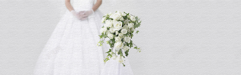 唯美白色婚纱花朵海报背景背景