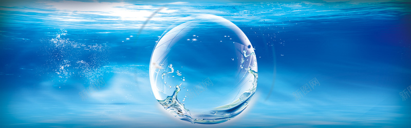 海底透明泡泡背景图背景