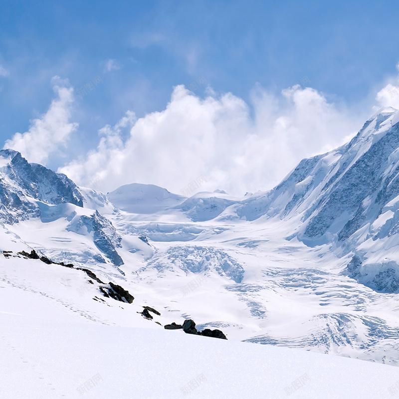 清新雪山背景jpg_新图网 https://ixintu.com 主图 冬季 摄影 文艺 清新 雪山 风景