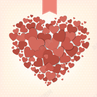 红色爱心温暖情人节海报背景矢量图背景