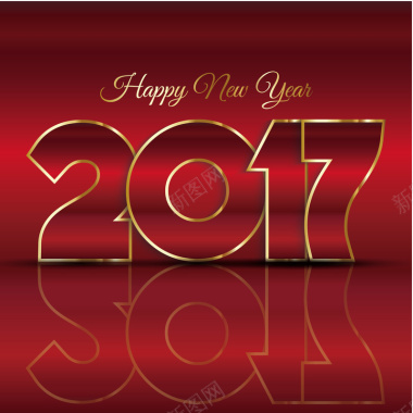 2017新年海报背景矢量图背景