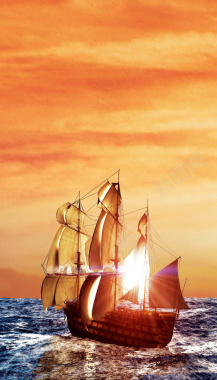 企业文化帆船展望大气背景摄影图片