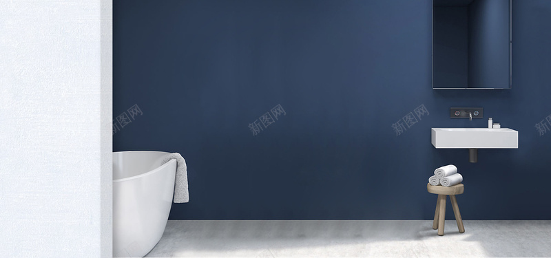 蓝色浴室浴缸jpg设计背景_新图网 https://ixintu.com 场景 浴室 浴缸 简约 高档