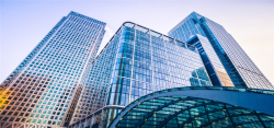 科技感企业蓝色商务城市建筑大楼背景高清图片