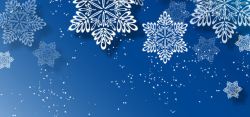 圣诞卡通形象蓝色雪花背景高清图片