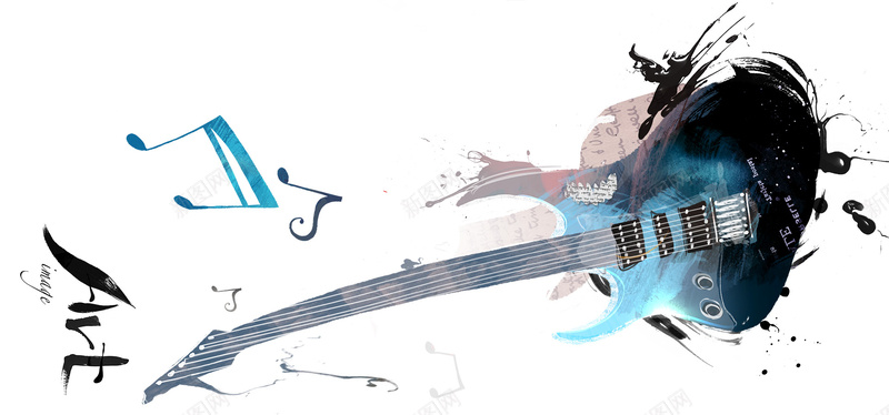 音乐文化psd设计背景_新图网 https://ixintu.com 乐谱 吉他 海报banner 激情 狂欢 音乐文化