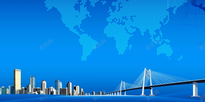蓝色楼桥会议背景jpg设计背景_新图网 https://ixintu.com 地球 桥 楼 蓝色