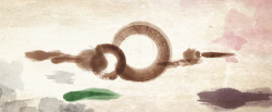 身入菩提海中国风水墨背景高清图片