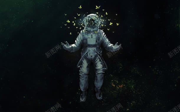 宇航员漂浮黑色背景壁纸jpg设计背景_新图网 https://ixintu.com 壁纸 宇航员 漂浮 背景 黑色