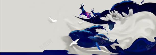 圣诞节banner创意jpg设计背景_新图网 https://ixintu.com 企业 海洋 蓝色