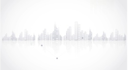 AI灰白渐变城市建筑商务背景模板矢量图高清图片