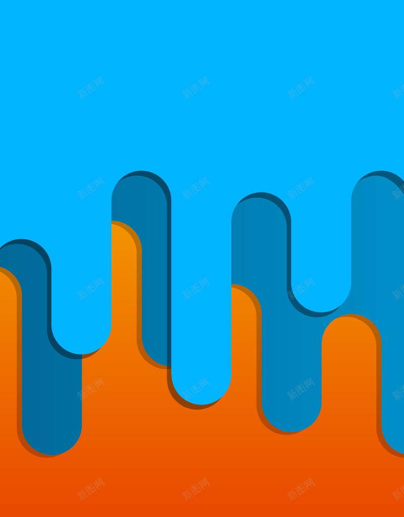蓝色橙色图形矢量图ai设计背景_新图网 https://ixintu.com 图形 橙以 流动 液体 蓝色 矢量图
