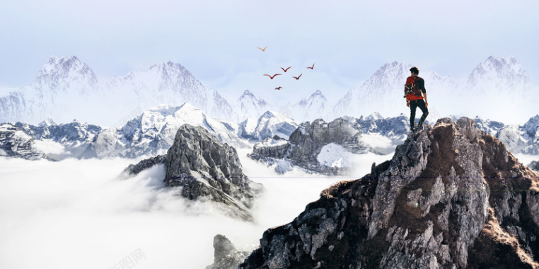 户外运动登山攀岩背景