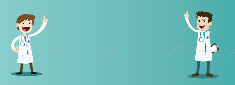 卡通医生背景矢量图ai设计背景_新图网 https://ixintu.com 医生 医疗 卡通 女医生 手绘 海报banner 男医生 童趣 矢量图