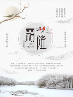 中国风霜降节日海报海报