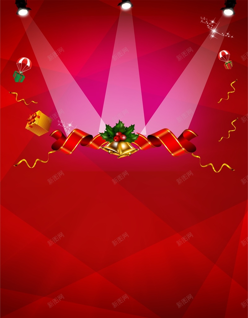 红色几何圣诞背景cdr设计背景_新图网 https://ixintu.com 光线 几何 圣诞 扁平 渐变 灯光 立体 红色