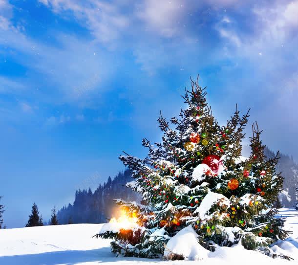 蓝色清新雪地圣诞节海报jpg设计背景_新图网 https://ixintu.com 圣诞节 海报 清新 蓝色 雪地