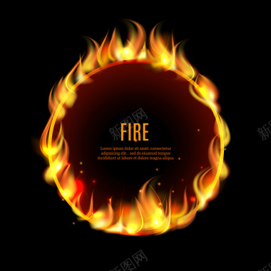 火焰信息框矢量图背景