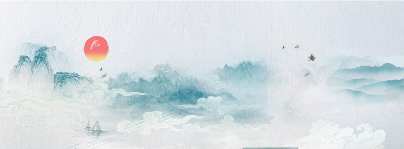 古典水墨荷花中国风水墨画背景背景