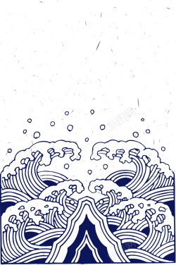 中国风海浪背景中国风海浪海报背景矢量图高清图片