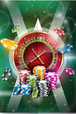 绿色筹码豪华高端的澳门赌场聚会活动背景矢量图高清图片
