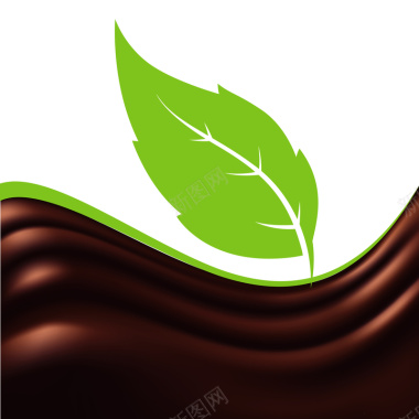 绿色树叶巧克力创意广告矢量背景背景