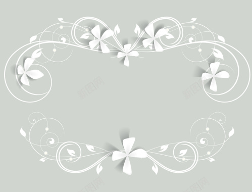 立体白色的花画册背景图矢量图背景