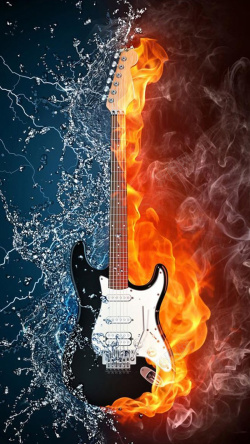 6与吉他的结合创意梦幻吉他H5背景高清图片
