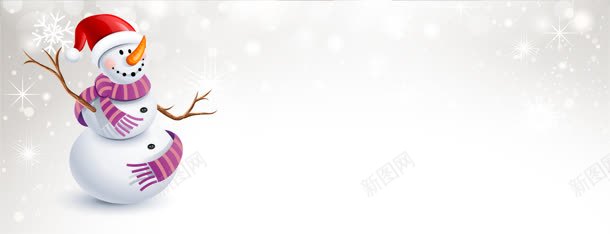 圣诞雪人banner背景jpg设计背景_新图网 https://ixintu.com 卡通背景 圣诞节背景 雪人