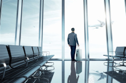现代的机场现代简约飞机场候机商务人士高清图片