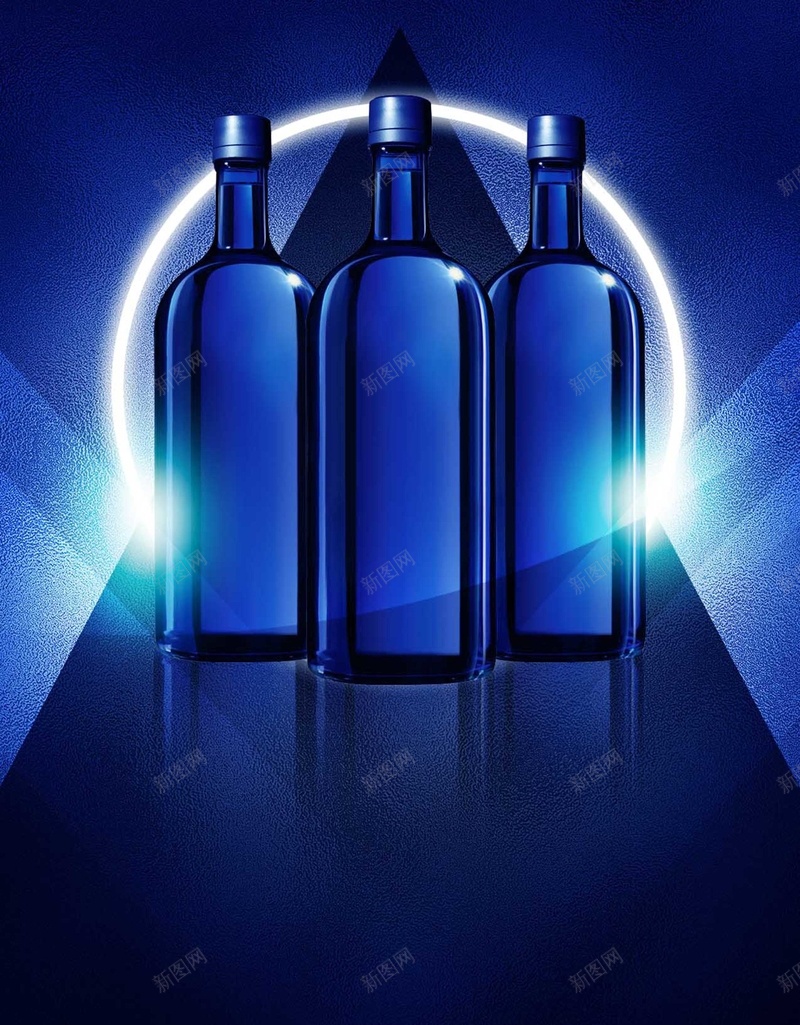 蓝色啤酒商务海报psd设计背景_新图网 https://ixintu.com 光线 商务 啤酒 科幻 科技 蓝色 金融