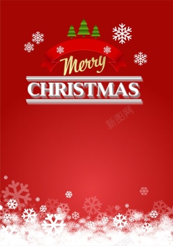 雪花圣诞字圣诞节海报背景高清图片