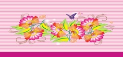 五角星唯美花环母亲节粉色条纹海报背景高清图片