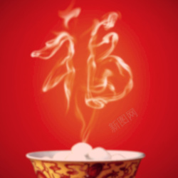 热气腾腾的元宵中国节日祝福海报高清图片