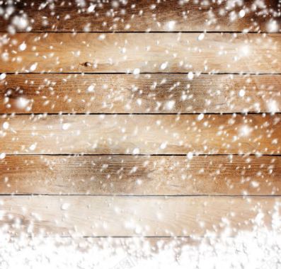 木板与雪花背景
