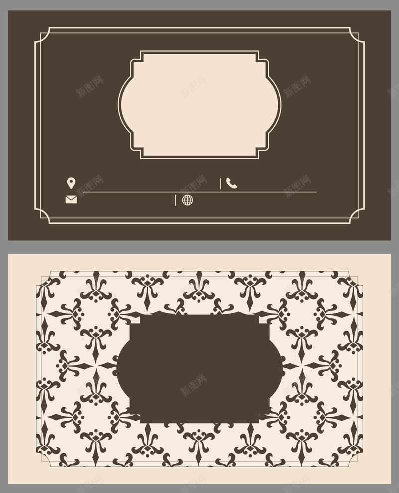 简约大气欧式名片背景矢量图ai_新图网 https://ixintu.com 名片 大气 扁平 欧式 矢量 简约 素材 背景 花纹 边框 矢量图