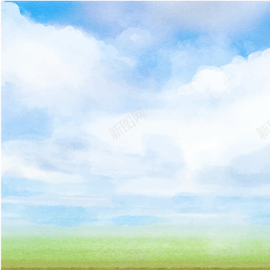 蓝天白云草地背景矢量图摄影图片
