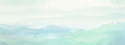 雨水中国风雨水山脉水彩渲染蓝色banner高清图片