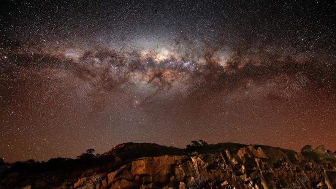 星空极光高山摄影摄影图片