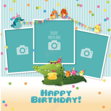 生日主题海报背景矢量图背景