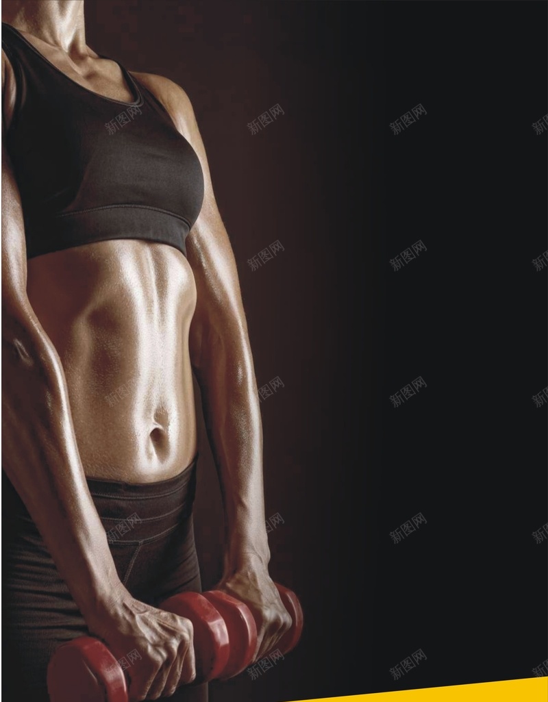 健身海报cdr设计背景_新图网 https://ixintu.com 0元健身 cdr 举哑铃 健身中心 大气 美女健身 黑色