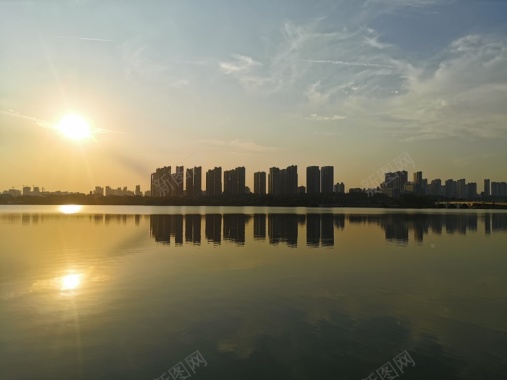 蚌埠龙子湖日落背景